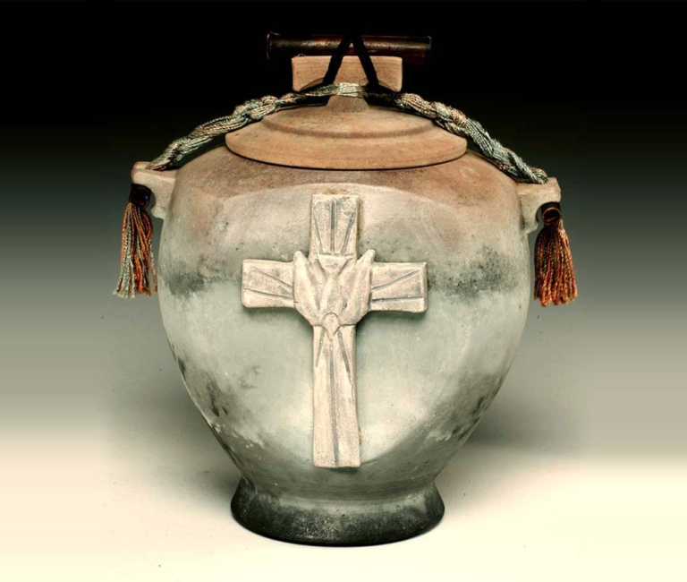 Niche Urn with Cross Adcock Studios