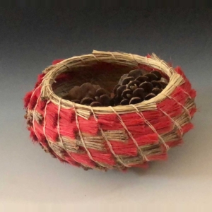 Red Stepped Basket